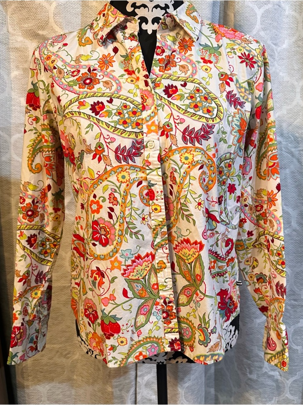 Izod Floral Paisley Button-Up Shirt size PL